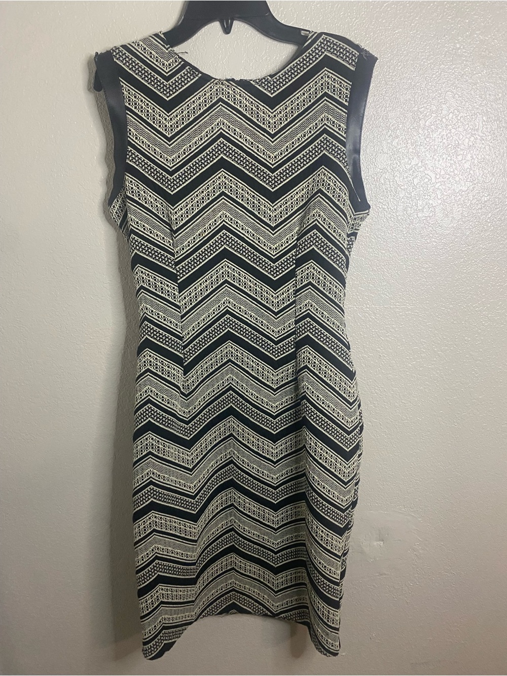 Bar III Black and White Chevron Midi Dress